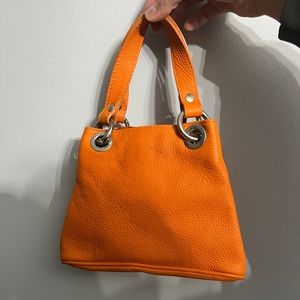 ✨EVERYTHING MUST GO✨ CUTE FUN SMALL / MINI ORANGE PURSE LEATHER FROM ITALY✨